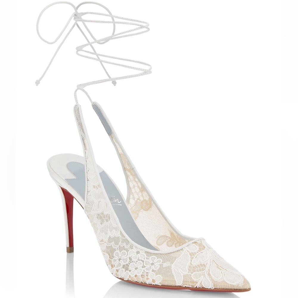Christian Louboutin Kate 85 Lace-Up Lace Pumps